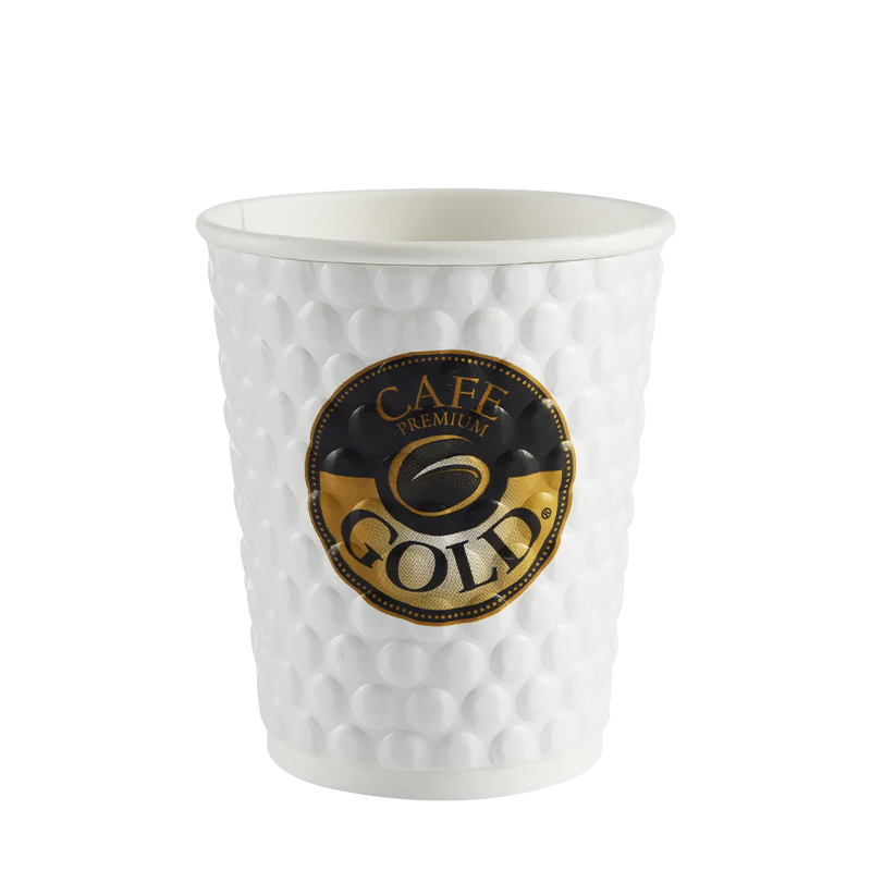 12oz Plastiksiz Kabartmalı Sıcak Karton Bardak