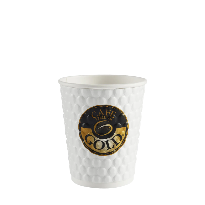 7oz Tek Kullanımlık Kabartmalı Sıcak Karton Bardak